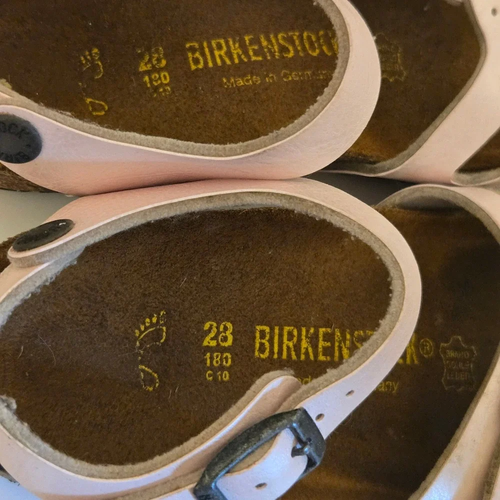 Birkenstock Rio Kids Pink Pearl Sandals Ankle Strap Cork Footbed Size 28 C10